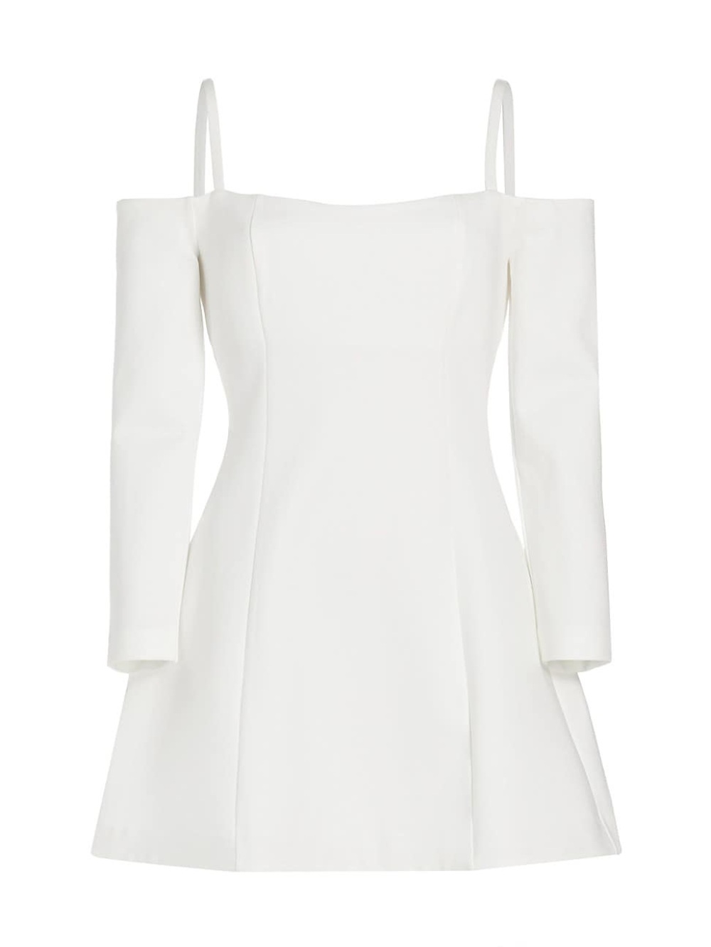 Reformation Off-Shoulder White Mini Dress with Spaghetti Straps